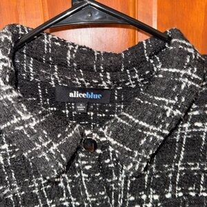 Alice Blue Textured Black and White Jacket